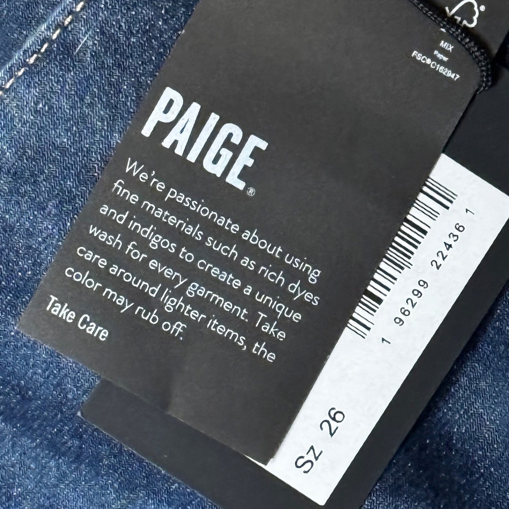 PAIGE Dion Cargo Pockets Gracie Lou Flare Jeans Sz 26 High Rise Dark Wash NWT - Picture 8 of 15
